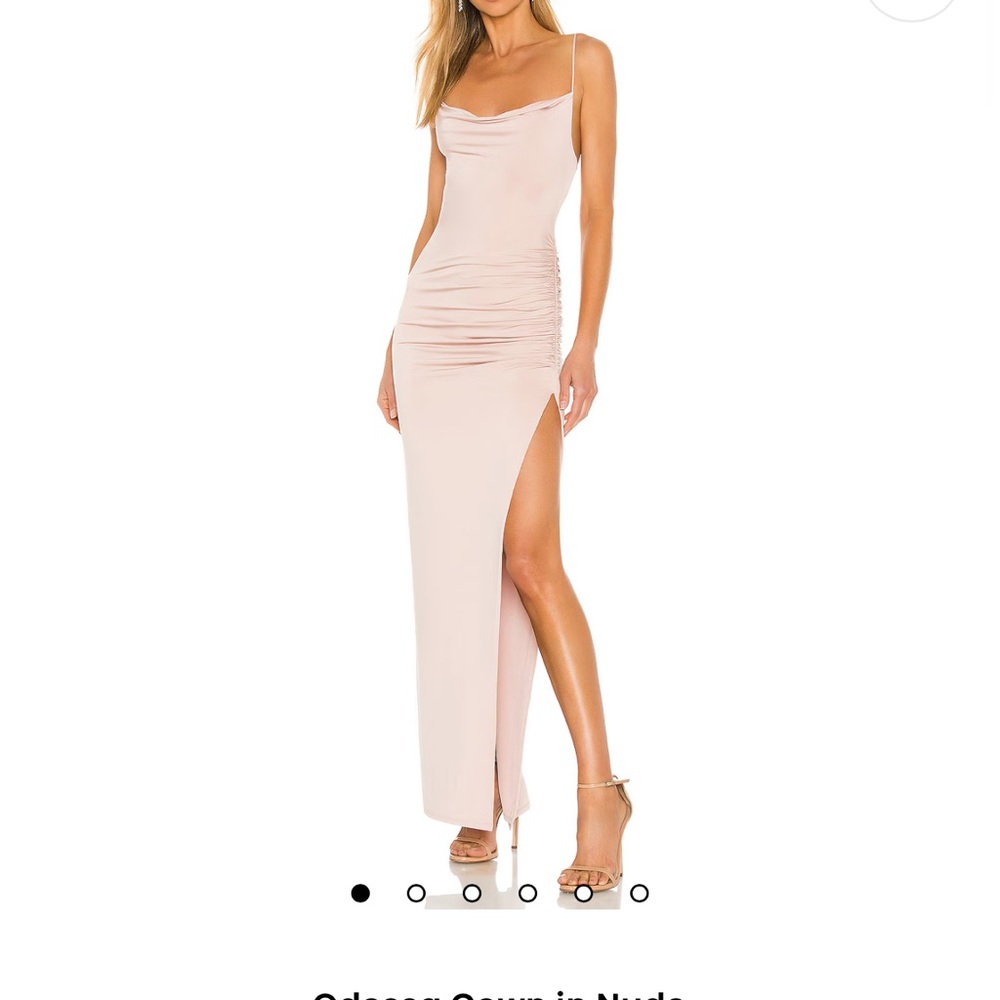 Lovers + Friends Pink Gold Slit Gown